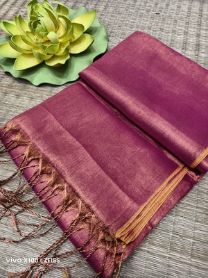 Plain Tissue Saree
